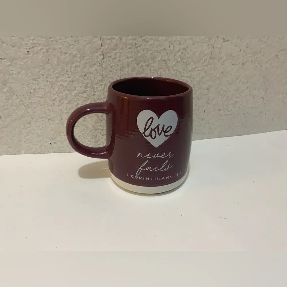 Mug Corinthians 13:8 Love Never Fails Scripture Coffee